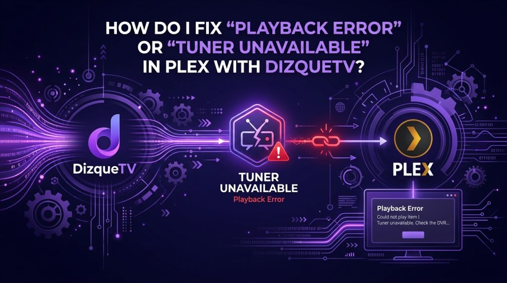 How Do I Fix “Playback Error” or “Tuner Unavailable” in Plex With DizqueTV